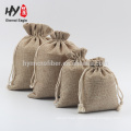 Logo printed jute drawstring storage bag for household